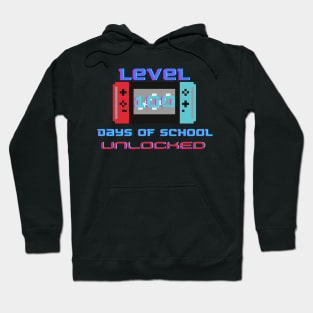 Level 100 Days Of School Unlocked Gamer Video Games Boys Hoodie